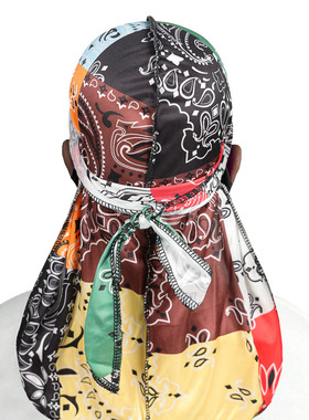 Men tail pirate hat 长尾海盗帽多色印花护发包头帽 杜拉格durag