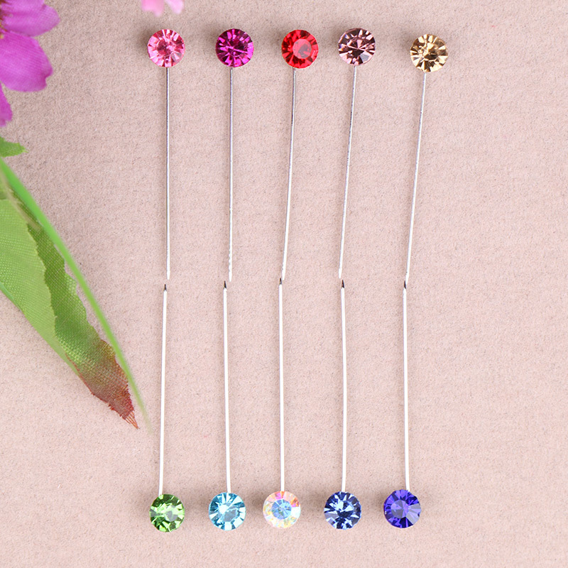 Scarf silk scarf women's diamond pin silk small hairpin - 图2