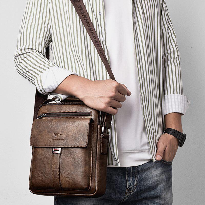 Cow leather vertical backpack hand-held crossbody bag
