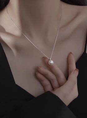 S999纯银珍珠夏季配饰锁骨项链女