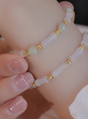 玉洁冰清天山翠竹节天然和田玉