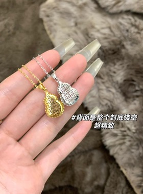 金枝玉叶福禄纯银玉髓葫芦项链女