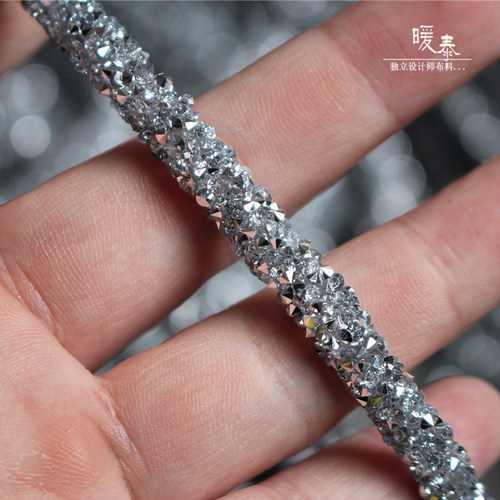 亮亮银色滚糖碎钻花边创意软质绳子装饰设计师手工辅料配件材料 - 图0