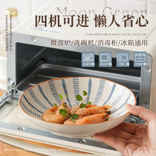 肆月盘子餐盘家用菜盘鱼盘饺子分餐漂亮高级感特别好看的高级陶瓷 - 图2