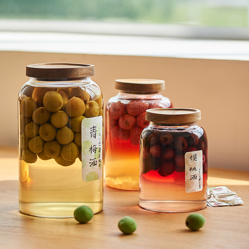 肆月青梅酿酒罐梅子酒泡酒瓶专用果酒酒瓶空瓶密封酒罐容器玻璃瓶 - 图0