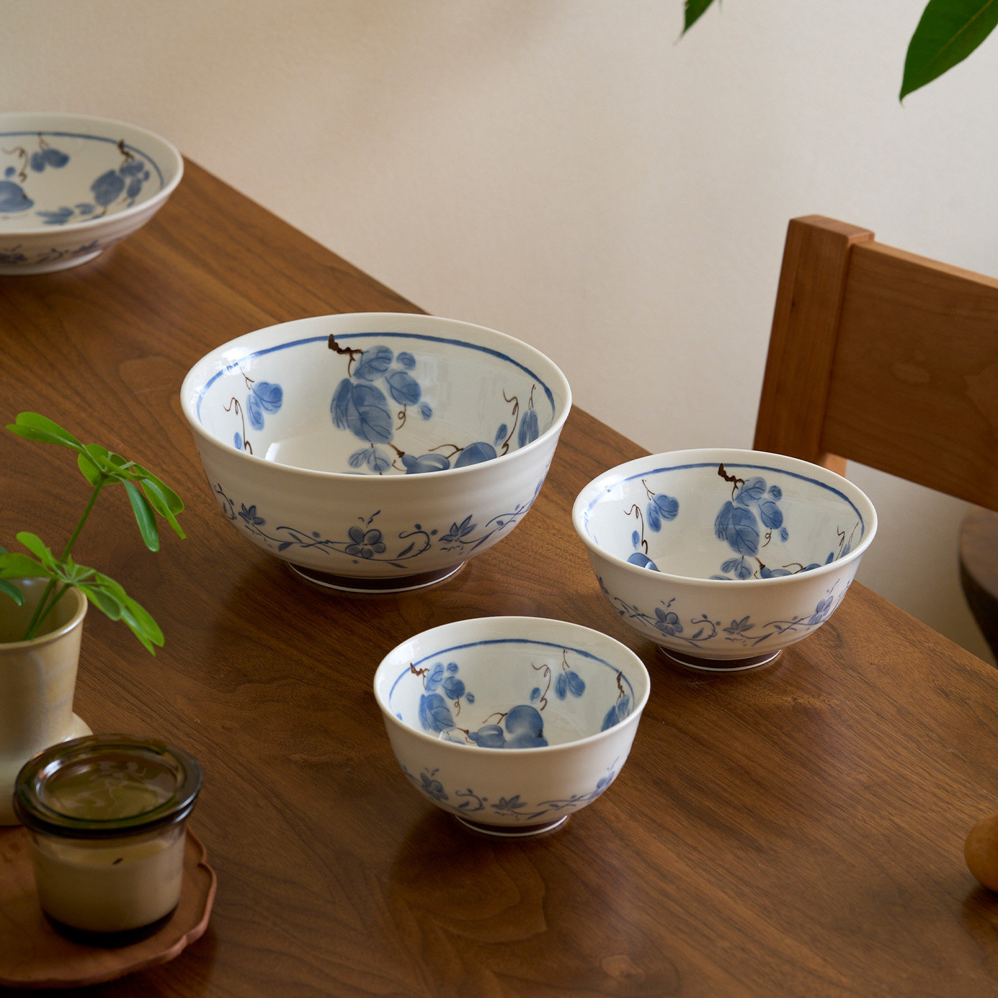 肆月中式花卉陶瓷面碗家用高颜值釉下彩汤碗大号饭碗菜盘蘸碟餐具,淘宝优惠券,粉丝福利购,淘宝优惠卷