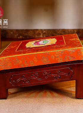 骏澜斋四面雕刻方形跪椅佛具用品