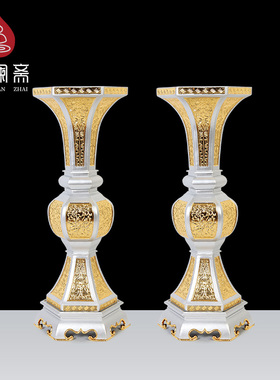 骏澜斋锡器五供祠堂寺院花觚摆件