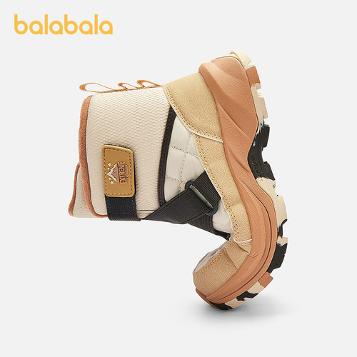 巴拉巴拉童鞋儿童运动靴男女童高帮加厚加绒2025冬靴子防滑户外潮 - 图1