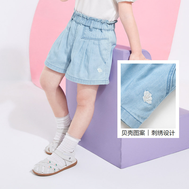 巴拉巴拉童装儿童短裤牛仔女童裤子 巴拉巴拉outlets店裤子