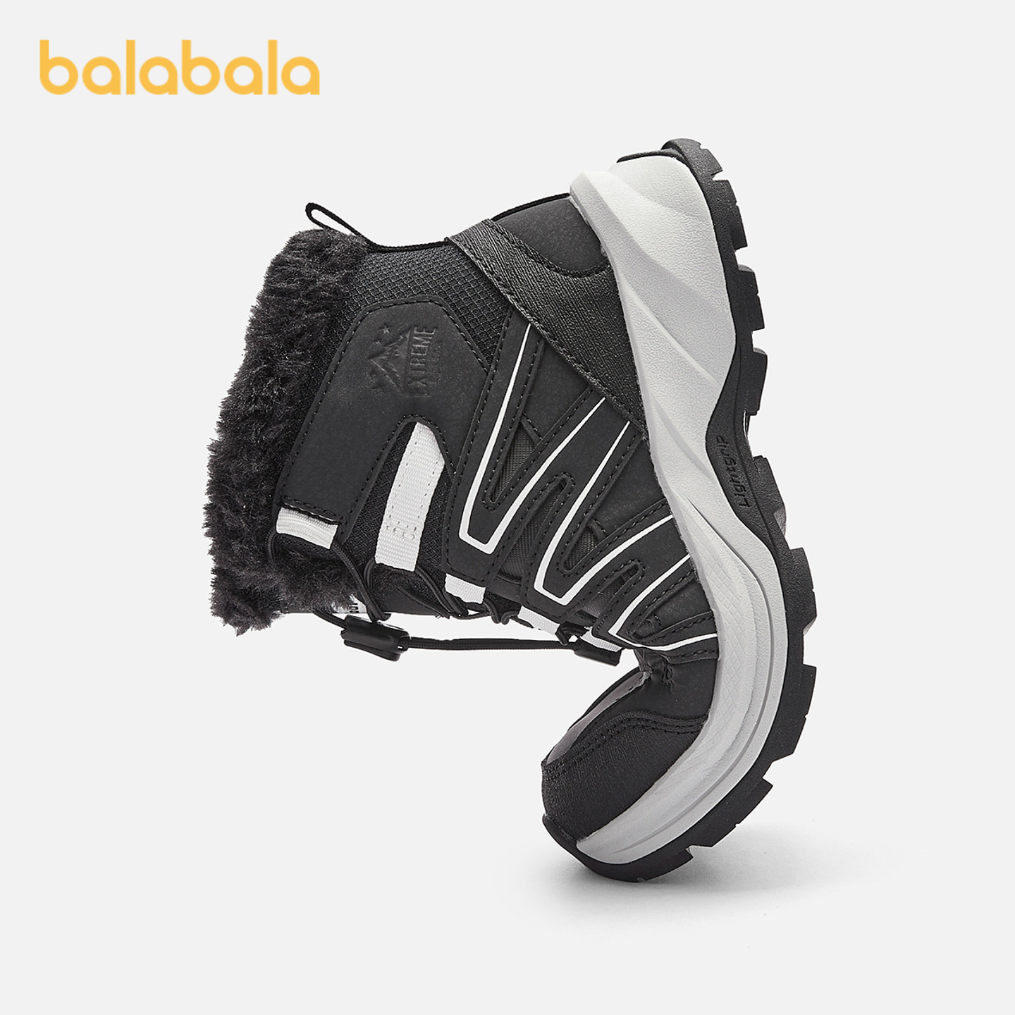 巴拉巴拉童鞋儿童运动靴男女童高帮加厚加绒2025冬季靴子防滑潮流,淘宝优惠券,粉丝福利购,淘宝优惠卷