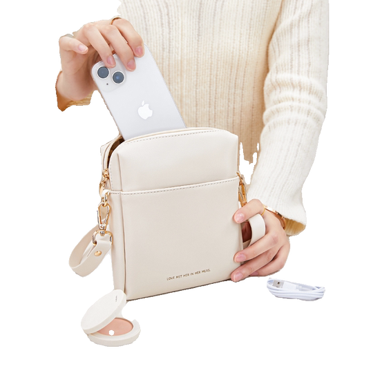 手机小挎包斜跨轻便高级感女2025新款收纳包装手机便携多功能软皮