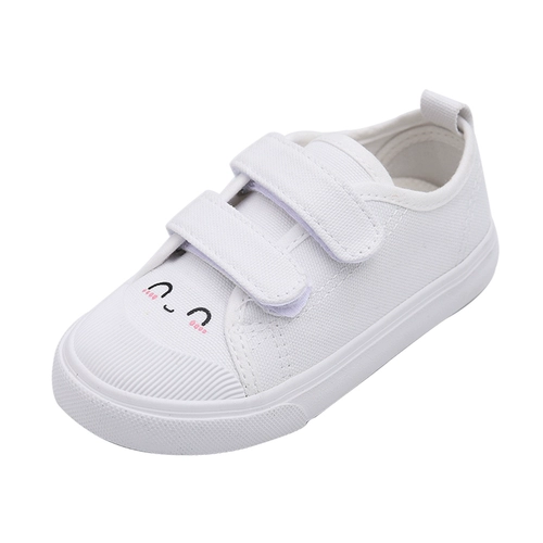 Летняя тонкая тканевая белая обувь, мягкие туфли для раннего возраста на липучке, мягкая подошва