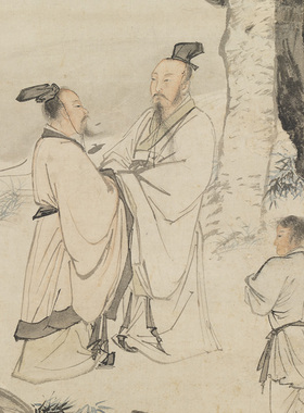 明仇英桐阴清话人物画国画山水画