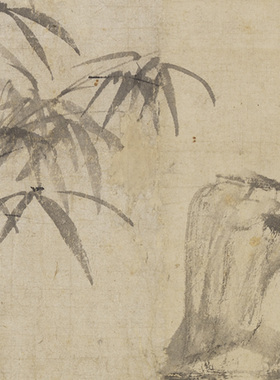 顾安倪瓒合作古木竹石国画山水画