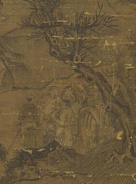 古代复制品山水画三顾茅庐字画
