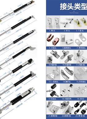 气弹簧重型工业液压支撑杆床用伸缩杆后备箱橱柜上翻门天窗宣传栏