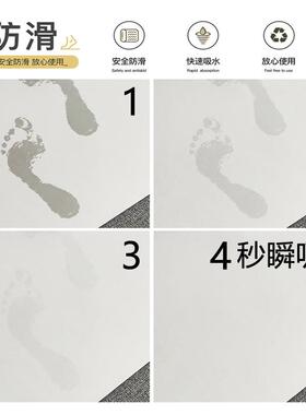 硅藻泥软地垫浴室防滑吸水卫生间耐脏地毯门垫浴室门口轻奢防滑垫