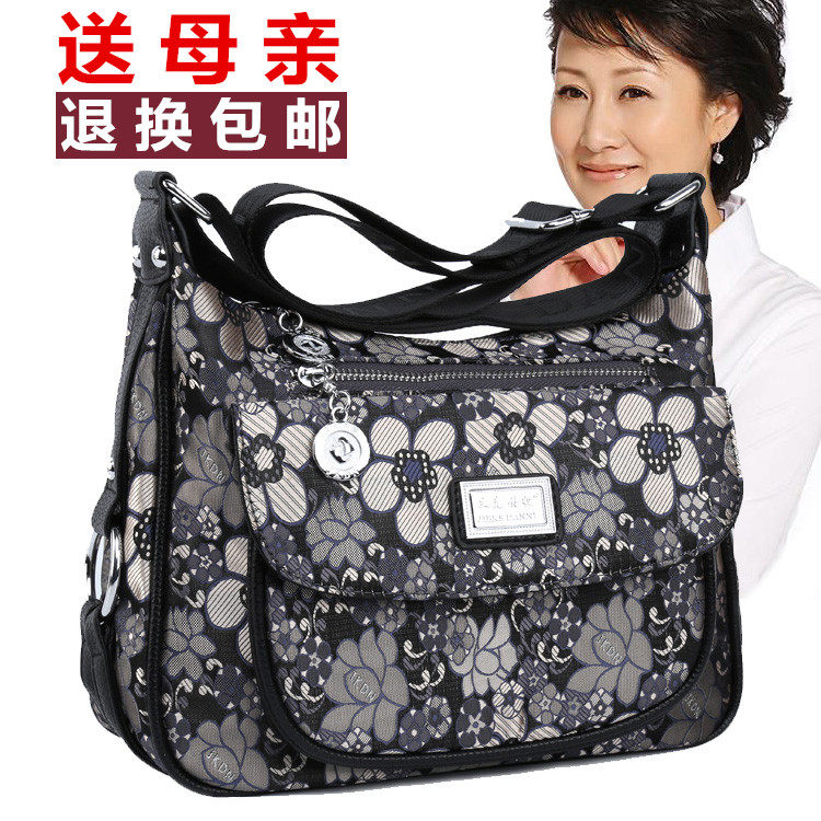 中老年妈妈斜挎帆布包秋冬单肩包 魅诗特女士包袋