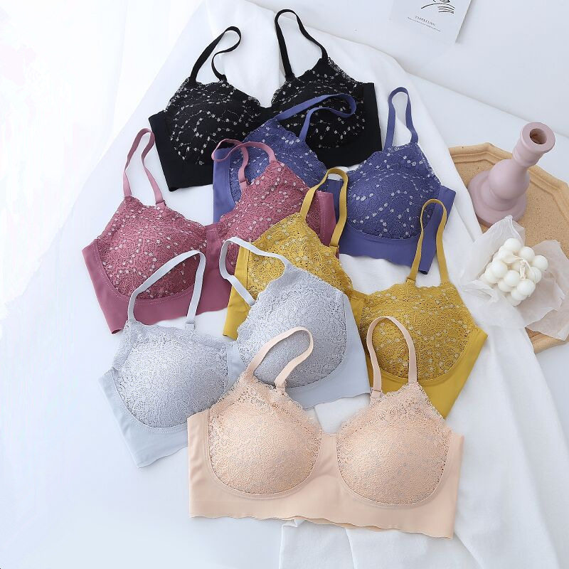 满天星乳胶棉蕾丝女士无痕舒适文胸 翠虹服饰抹胸