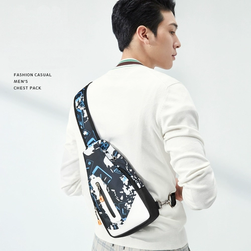 Мужская нагрудная сумка, тканевая водонепроницаемая сумка на одно плечо для отдыха, рюкзак