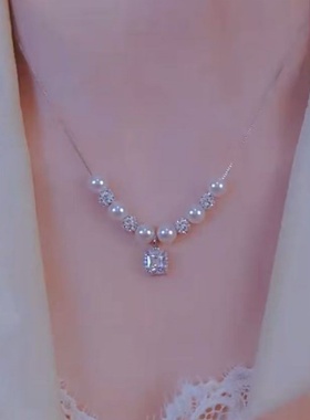 钻球珍珠项链女轻奢小众设计高级