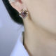 Diamond Purple Crystal Stud Earrings Sterling Silver Needle Exquisite Earrings