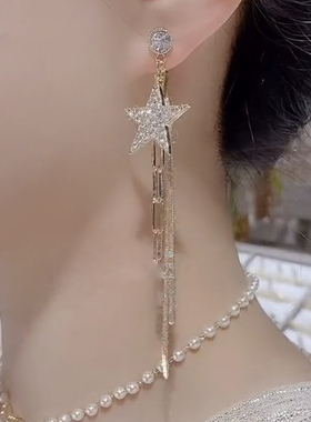 星月神话耳环女不对称ab款长链潮