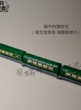 复古绿皮火车头摆件 怀旧桌面装饰 仿真树脂小火车模型 80后回忆
