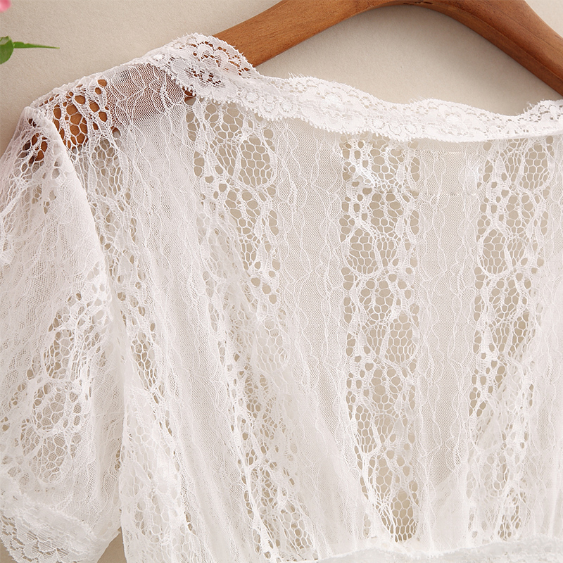 夏季配吊带裙披肩短款小外套性感 捷音菲蕾丝衫/雪纺衫