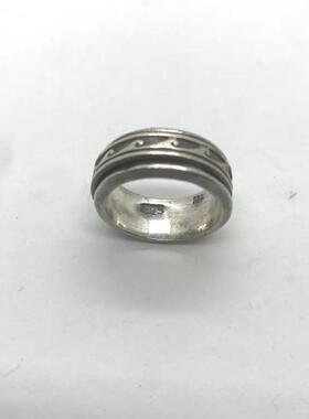 复古墨西哥925银波旋转烦恼戒指