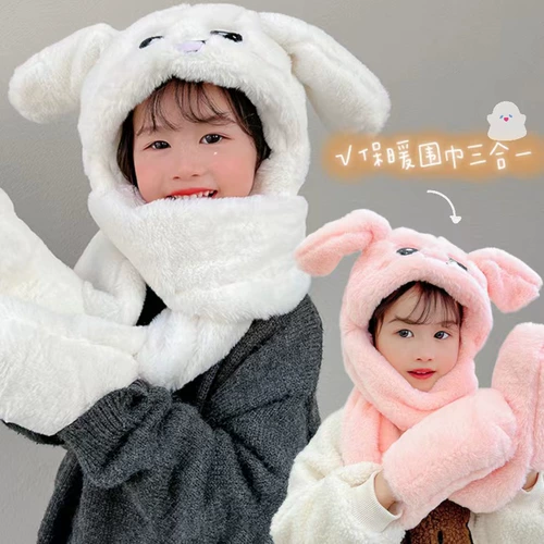 Детская шапка, демисезонный шарф, детские удерживающие тепло перчатки для мальчиков