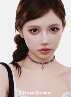 CHOWDOWN苹星镂影系列麂皮choker