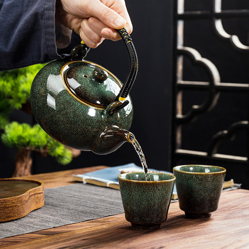 提梁陶瓷老式茶壶家用茶水分离单壶冲茶耐高温养生泡茶中式凉水壶 - 图1