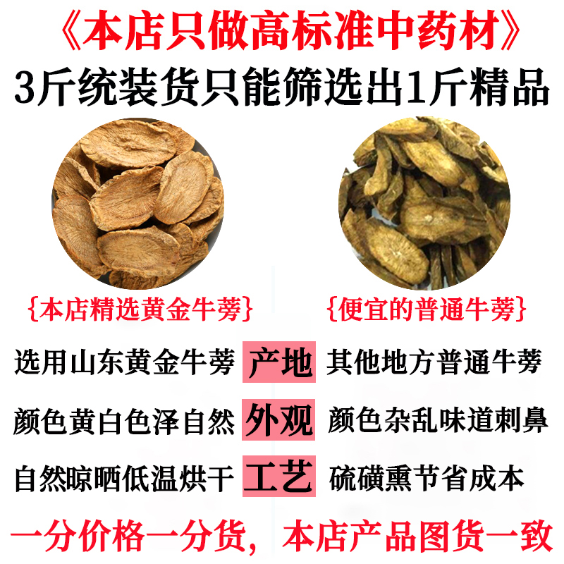 同仁堂牛蒡根中药材正品新鲜黄金牛蒡茶干货牛旁干牛棒片榜500克 - 图2