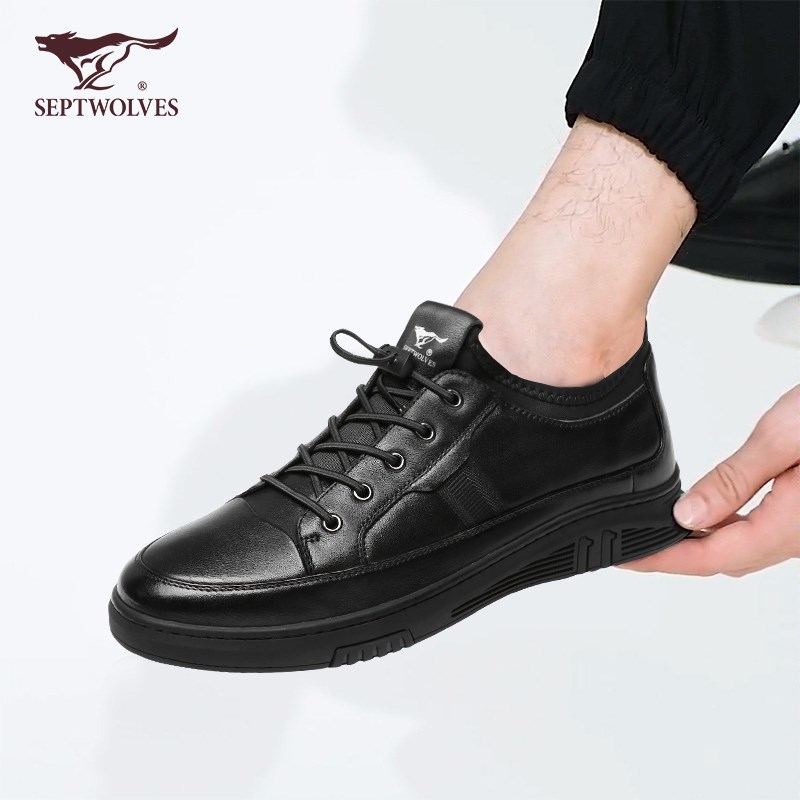 男鞋冬款2021年新款潮鞋一脚蹬黑色板鞋子男士休闲皮鞋