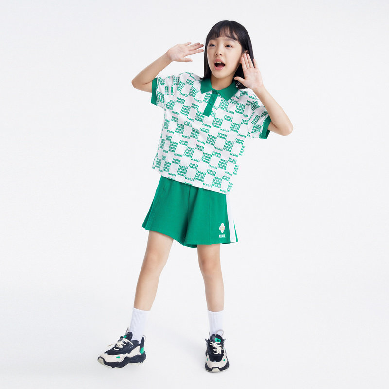 【新品】安奈儿女童装裤子纯棉夏季2023新款透气运动休闲短裤