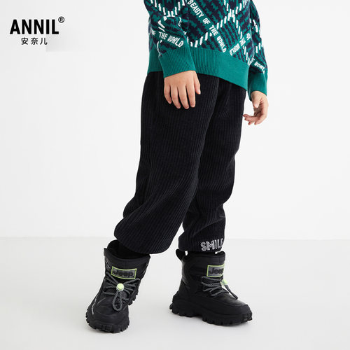 Annil安奈儿EB146440 男童灯芯绒针织夹长裤