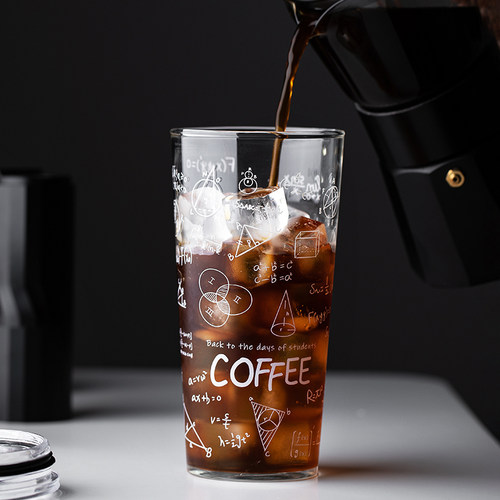 玻璃杯带吸管杯子女生喝水杯办公室大容量咖啡杯夏季冷饮杯奶茶杯 - 图0