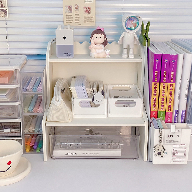 双层增高桌面收纳置物架宿舍办公室ins风化妆品书本整理架耐用,淘宝优惠券,粉丝福利购,淘宝优惠卷