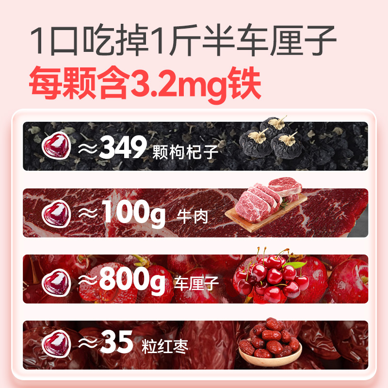 富铁软糖女性哺乳期产后成人孕期孕妇儿童摄入铁元素红枣铁剂软糖