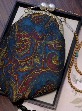 新中式国风复古手机包手工穿珠链流苏高级感气质单肩斜挎包