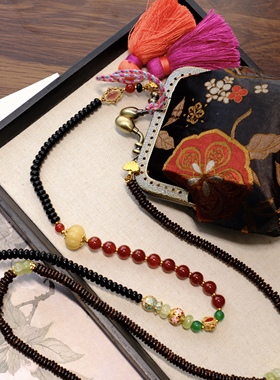 国风超美可斜挎背背链宋锦包包装饰手机链多戴项链国风装饰