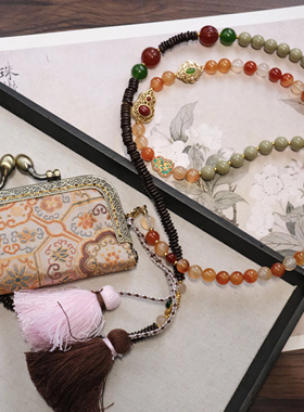 国风超美可斜挎背背链宋锦包包装饰手机链多戴项链国风装饰