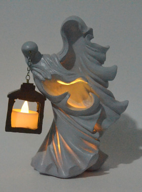 跨境 幽灵树脂灯地狱使者万 圣节装饰树脂工艺品摆件氛围装扮