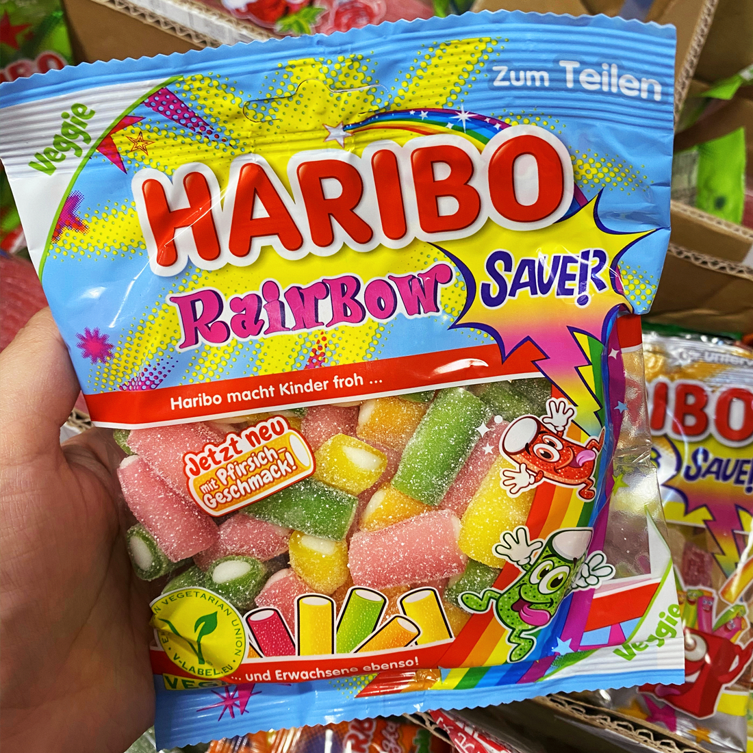 现货德国Haribo哈瑞宝李灿烈酸粉糖果可乐味樱桃鳄鱼酸爽甜糖EXO