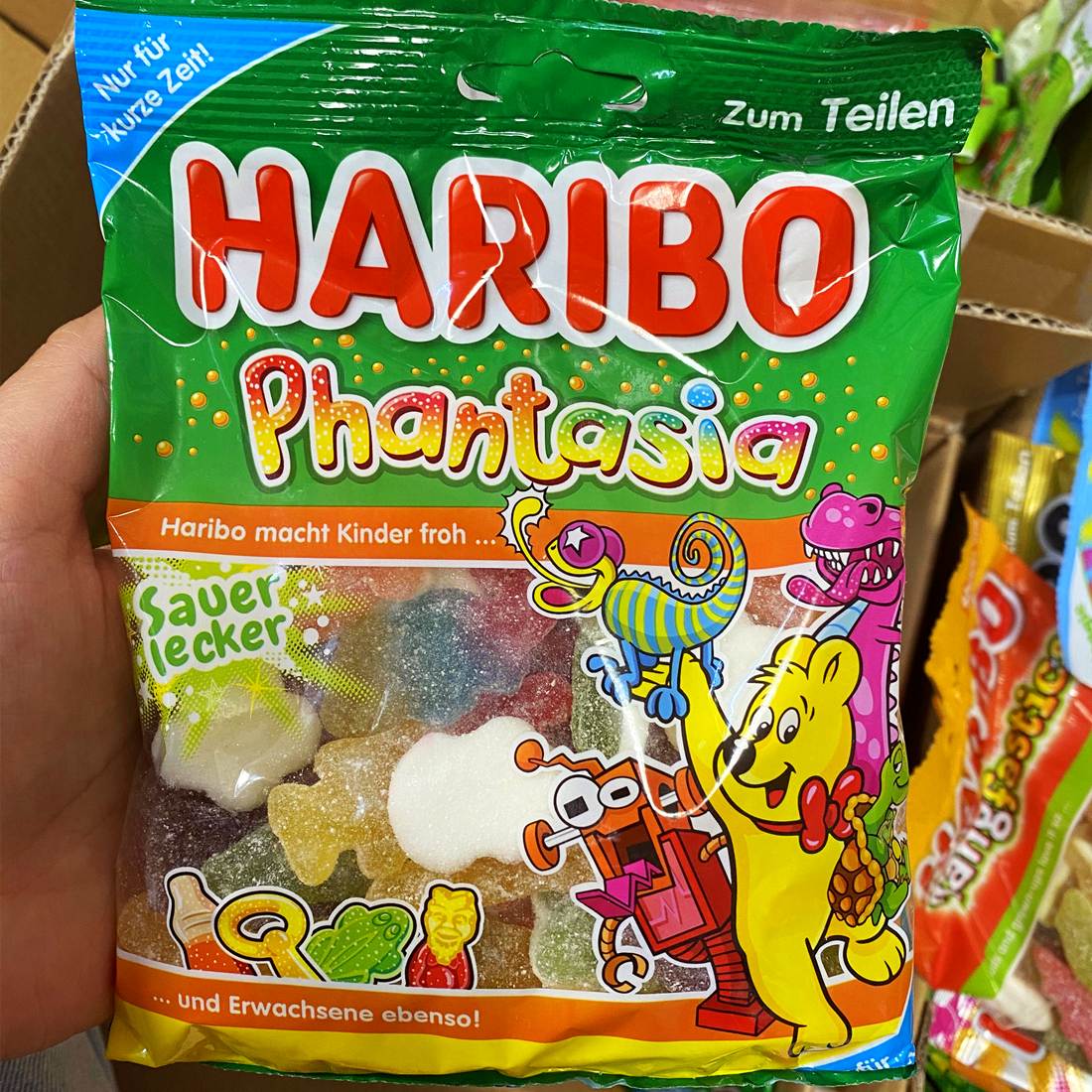 现货德国Haribo哈瑞宝李灿烈酸粉糖果可乐味樱桃鳄鱼酸爽甜糖EXO - 图1