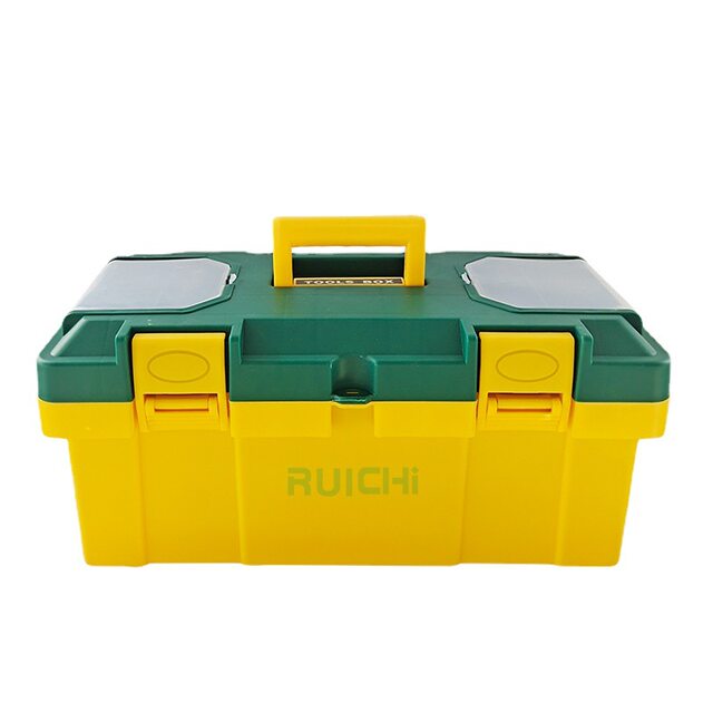 14-inch yellow and green plastic storage box 17-inch electrical hardware part box 19-inch home car portable tool box
