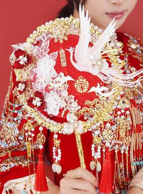 团扇新娘结婚diy材料包成品扇子