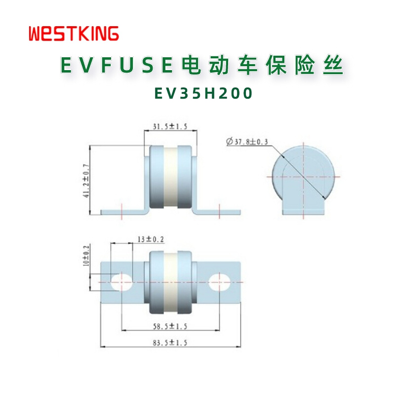 EVFUSE西霸新能源汽车保险丝/熔断器EV35H200-200A250A300A400A - 图1